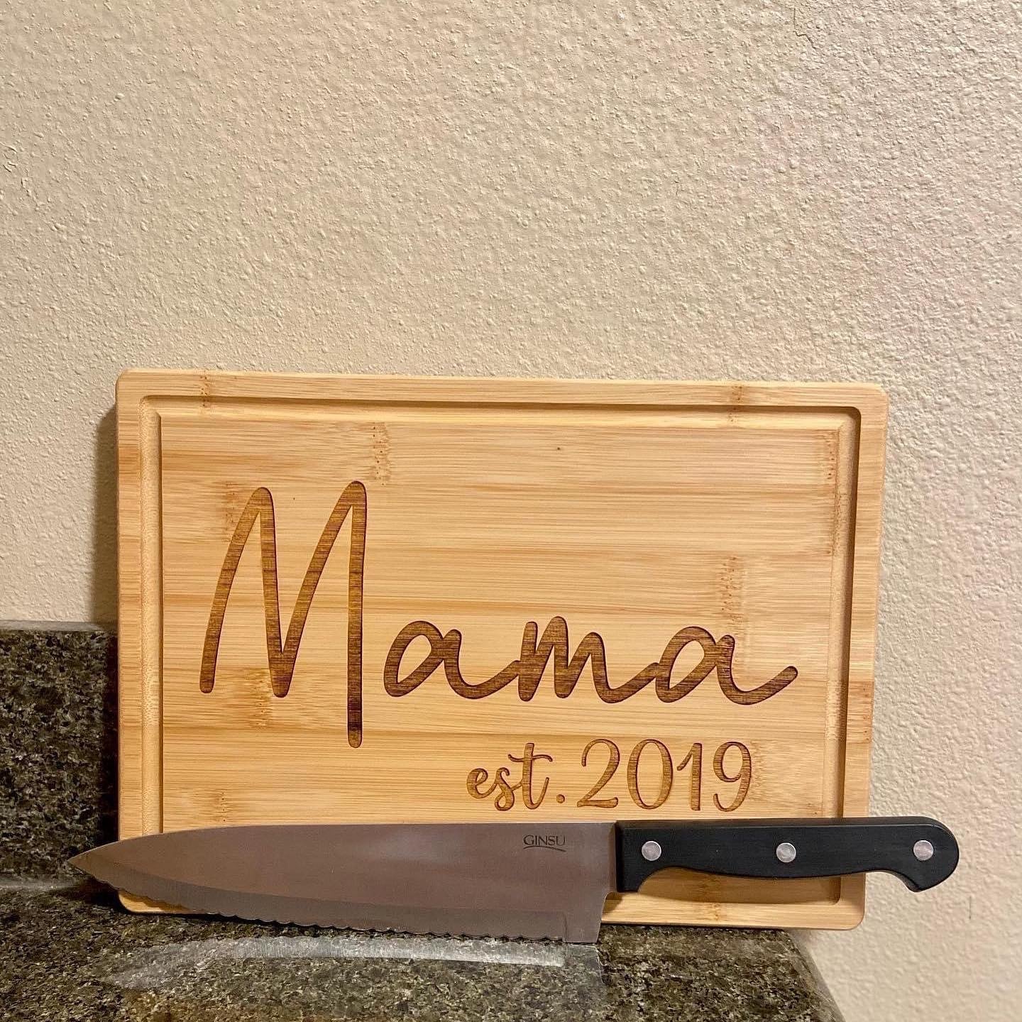 Bold Mother Name Cutting Board