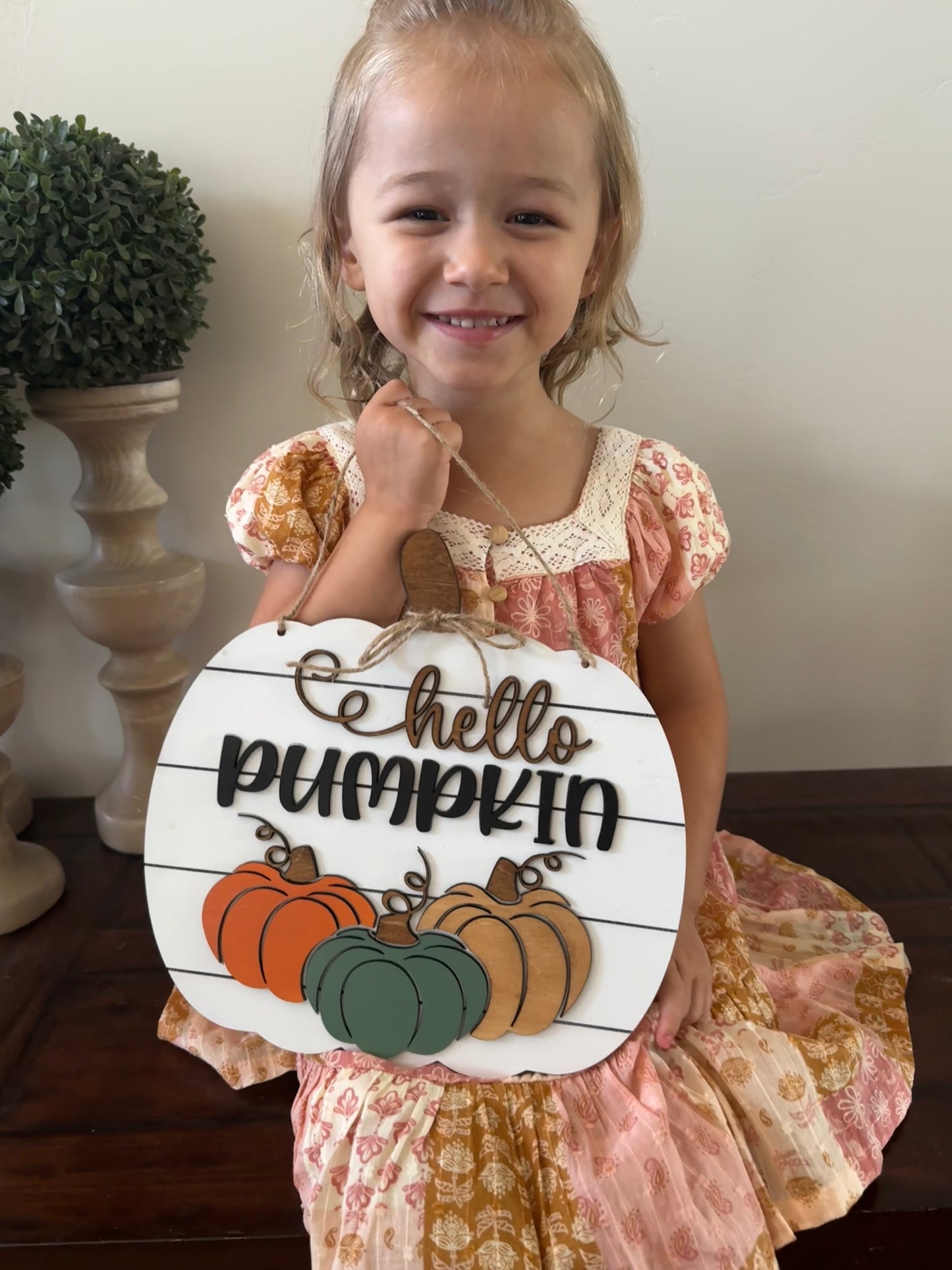 Chloe’s Hello Pumpkin - Fall Wood Sign