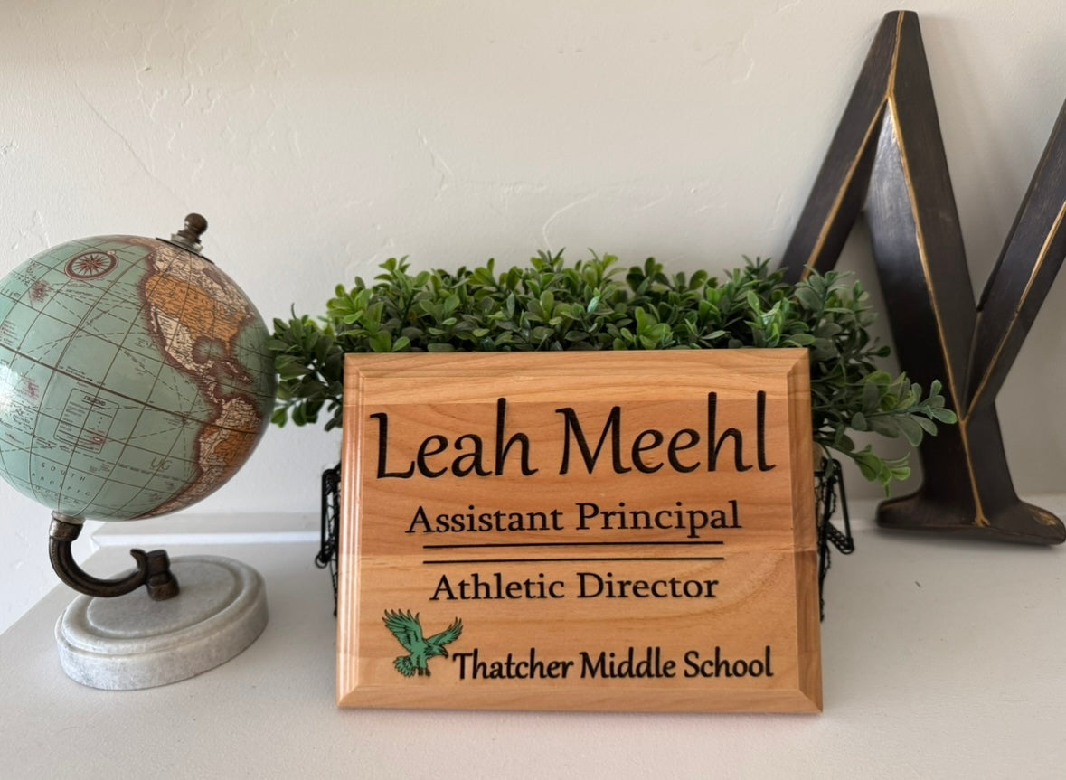 Alder Wood Custom Engraved Plaque