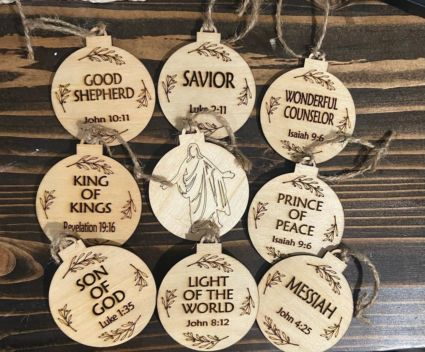 Names of Christ Ornament Set