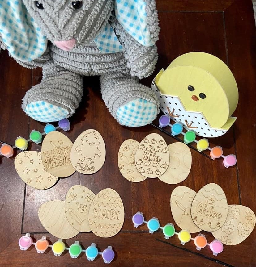Wood Paint Eggs Set