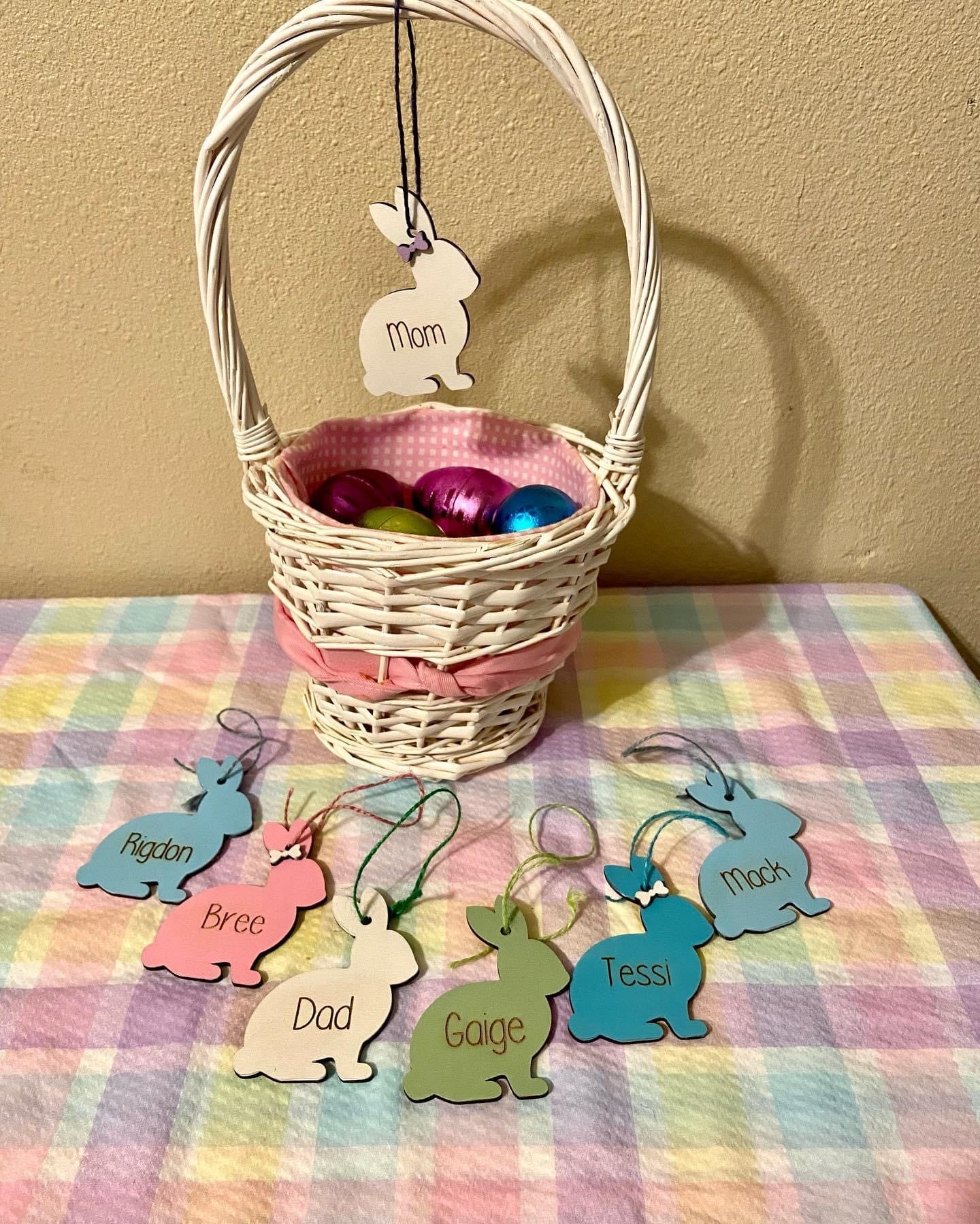 Bunny Body Basket Name Tag