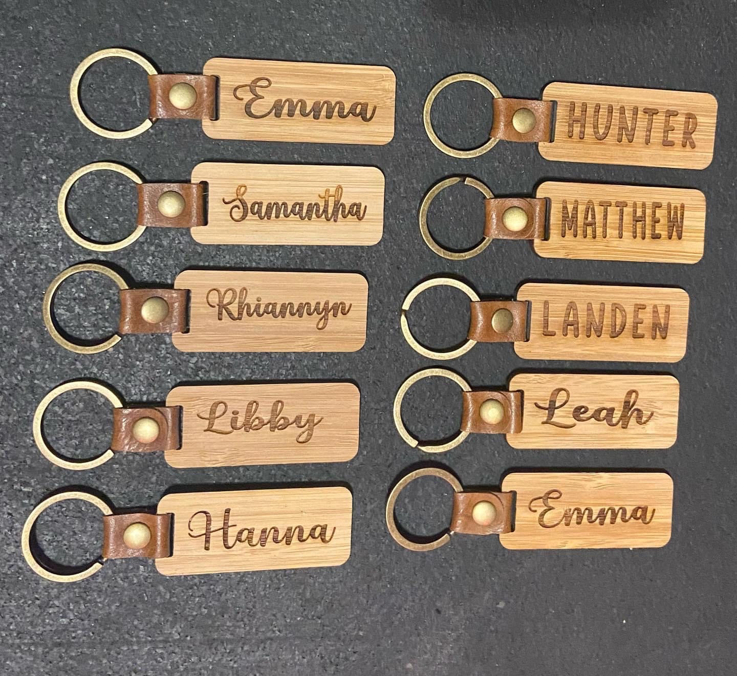 Custom Engraved Wood Keychain