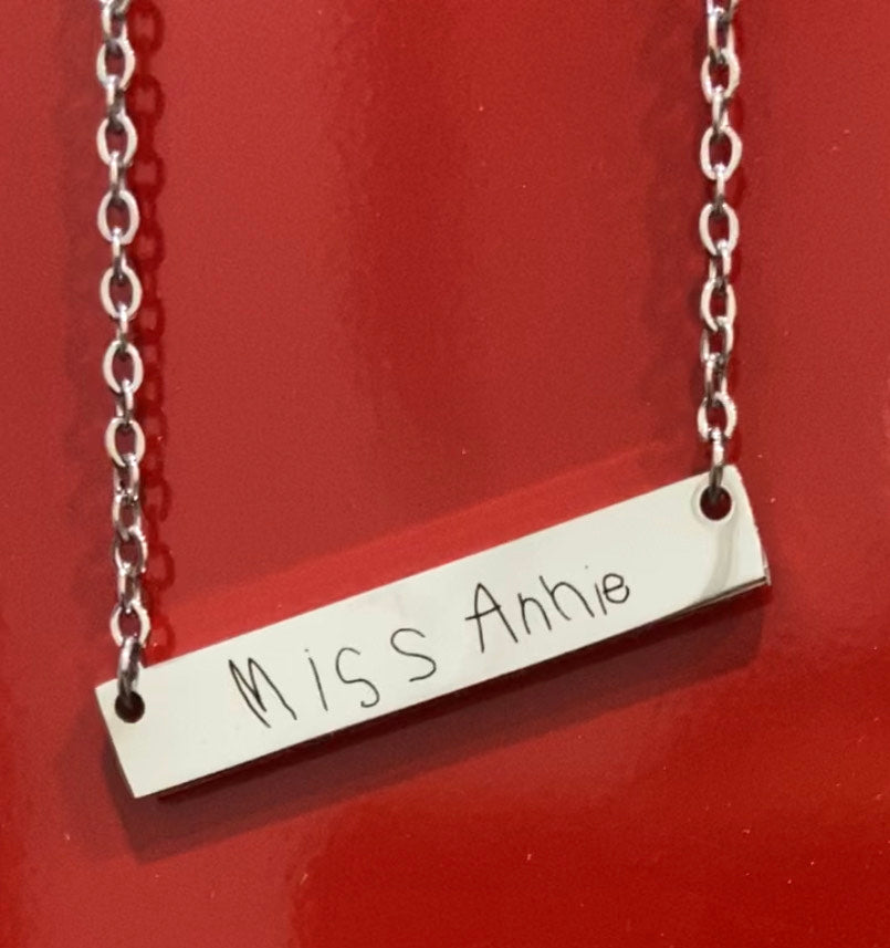 Engraved Bar Necklace