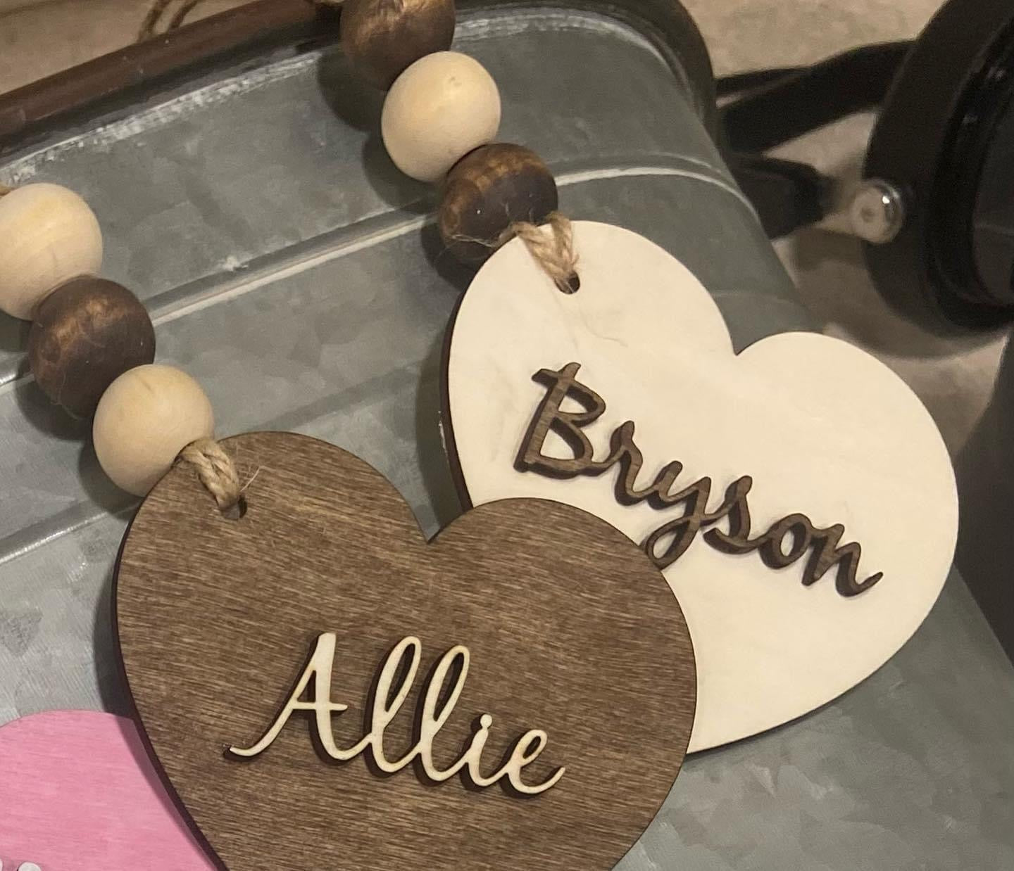 Heart Name Tags