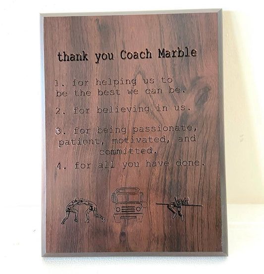 Walnut Wood Custom Engraved Plaque