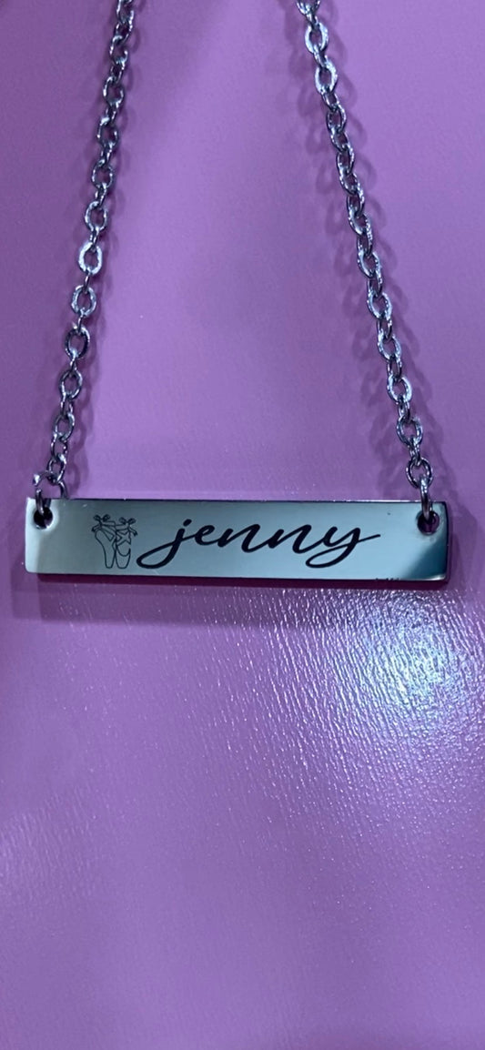 Engraved Bar Necklace