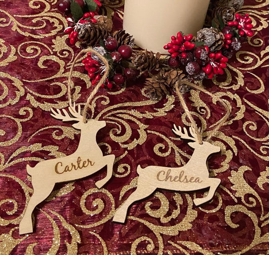 Reindeer Custom Name Ornament