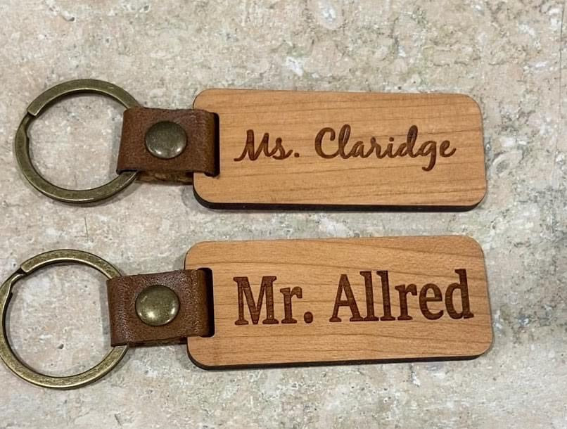 Custom Engraved Wood Keychain