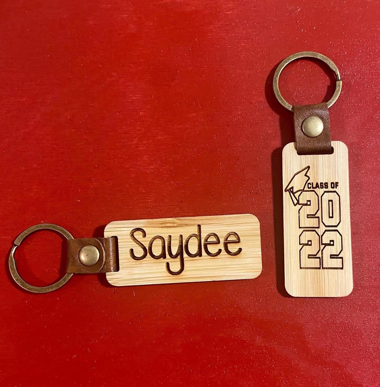 Custom Engraved Wood Keychain