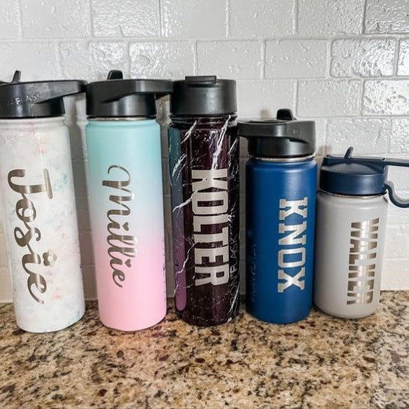 Single Custom Engraving for Water Bottle or Cup